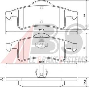 Комплект тормозных колодок, дисковый тормоз A.B.S. 38791