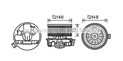 Электродвигатель, вентиляция салона AVA QUALITY COOLING DN8383