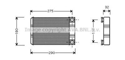 Теплообменник, отопление салона AVA QUALITY COOLING MSA6312