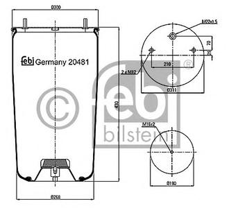 Кожух пневматической рессоры FEBI BILSTEIN 20481