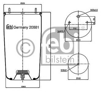 Кожух пневматической рессоры FEBI BILSTEIN 20881