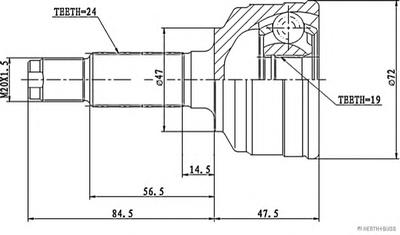 Шарнирный комплект, приводной вал HERTH+BUSS JAKOPARTS
