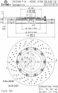 Тормозной диск BREMBO 09A18713