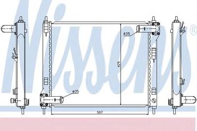 Радиатор, охлаждение двигателя NISSENS 67370