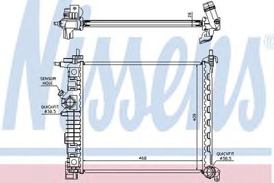 Радиатор, охлаждение двигателя NISSENS 630735