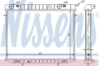 Радиатор, охлаждение двигателя NISSENS 63244