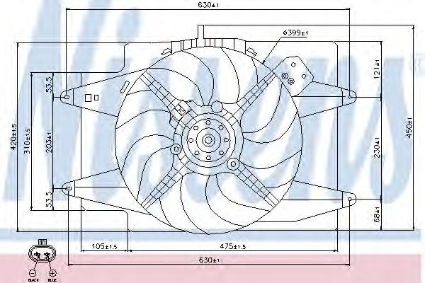Вентилятор, охлаждение двигателя NISSENS