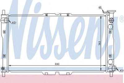 Радиатор, охлаждение двигателя NISSENS 66656