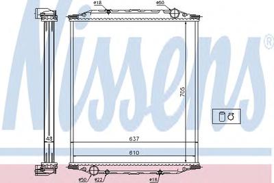 Радиатор, охлаждение двигателя NISSENS 628790