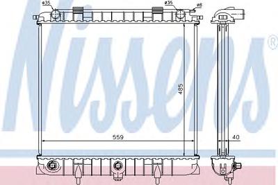 Радиатор, охлаждение двигателя NISSENS 64309