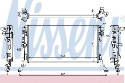 Радиатор, охлаждение двигателя NISSENS 637619