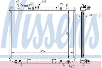 Радиатор, охлаждение двигателя NISSENS 61741A