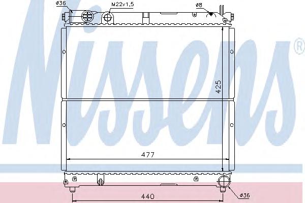 Радиатор, охлаждение двигателя NISSENS