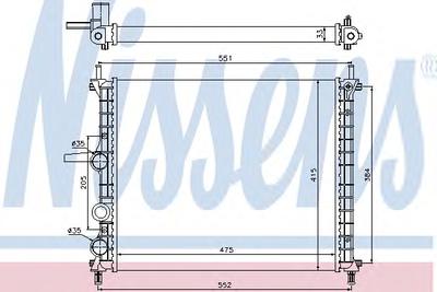 Радиатор, охлаждение двигателя NISSENS 617848