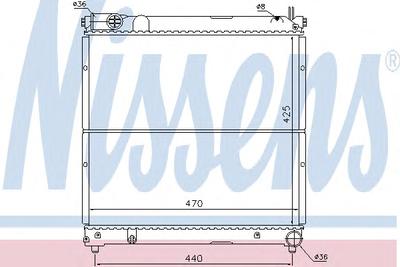 Радиатор, охлаждение двигателя NISSENS 64163