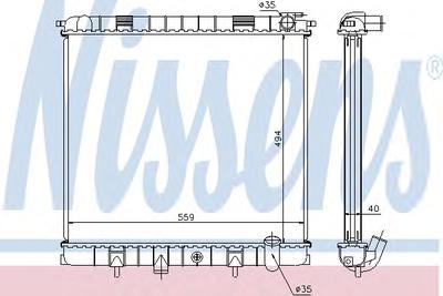 Радиатор, охлаждение двигателя NISSENS 64319A