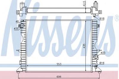 Радиатор, охлаждение двигателя NISSENS 64311A