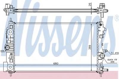 Радиатор, охлаждение двигателя NISSENS 630745