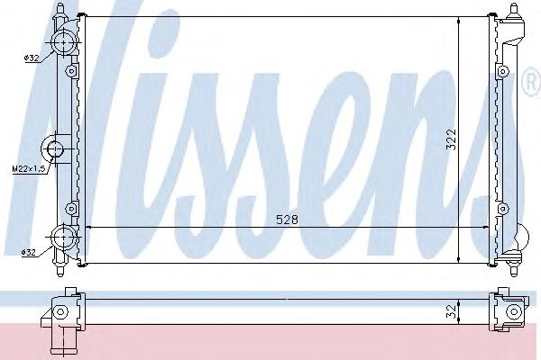 Радиатор, охлаждение двигателя NISSENS