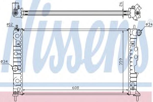 Радиатор, охлаждение двигателя NISSENS