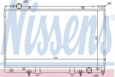 Радиатор, охлаждение двигателя NISSENS 645951