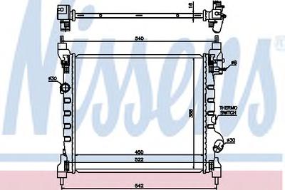 Радиатор, охлаждение двигателя NISSENS 61689