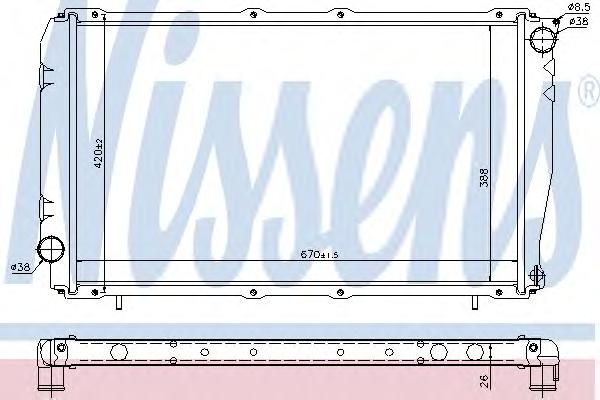 Радиатор, охлаждение двигателя NISSENS