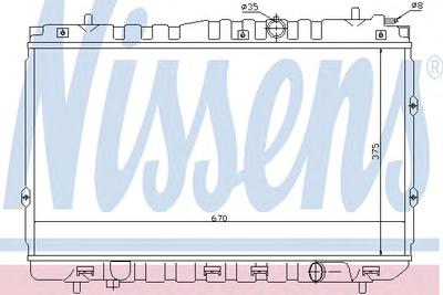 Радиатор, охлаждение двигателя NISSENS 66680