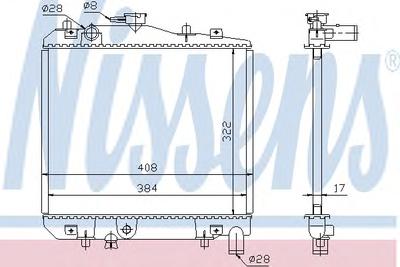 Радиатор, охлаждение двигателя NISSENS 62505