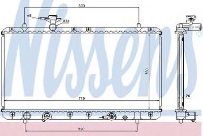 Радиатор, охлаждение двигателя NISSENS 64166A
