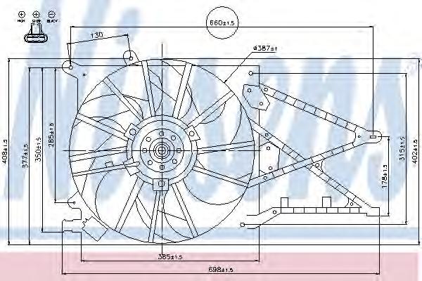Вентилятор, охлаждение двигателя NISSENS