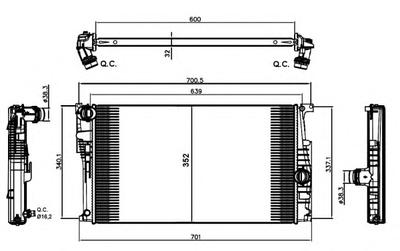 Радиатор, охлаждение двигателя NRF 58411