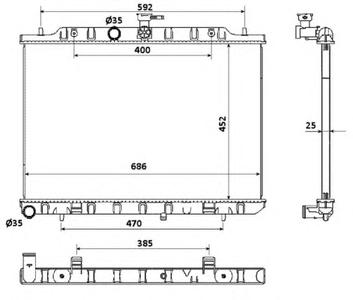 Радиатор, охлаждение двигателя NRF 53911