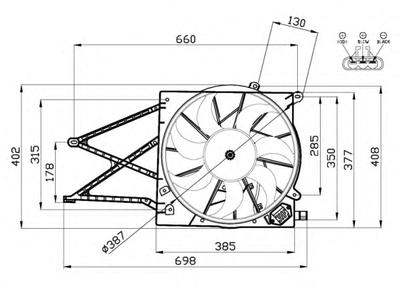 Вентилятор, охлаждение двигателя NRF