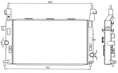 Радиатор, охлаждение двигателя NRF 53416