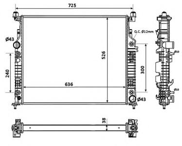 Радиатор, охлаждение двигателя NRF 53936