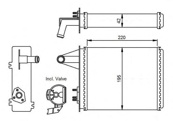 Теплообменник, отопление салона NRF