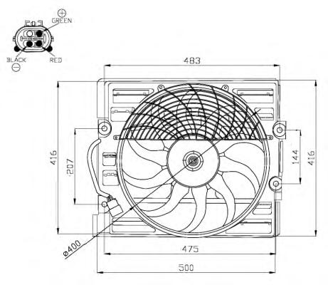 Вентилятор, охлаждение двигателя NRF