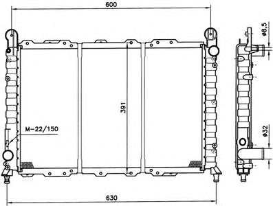 Радиатор, охлаждение двигателя NRF 58996