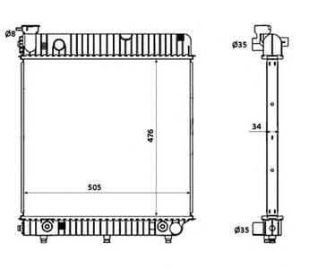 Радиатор, охлаждение двигателя NRF 53875