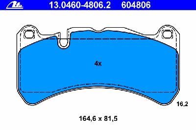 Комплект тормозных колодок, дисковый тормоз ATE 13046048062