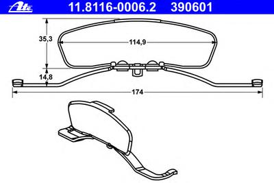 Пружина, тормозной суппорт ATE 11811600062
