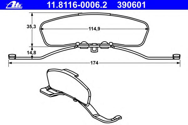 Пружина, тормозной суппорт ATE