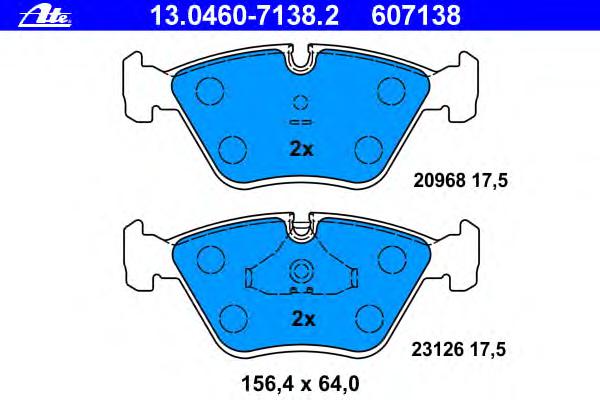 Комплект тормозных колодок, дисковый тормоз ATE