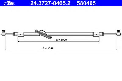 Трос, стояночная тормозная система ATE 24372704652