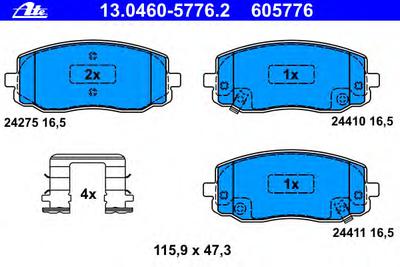 Комплект тормозных колодок, дисковый тормоз ATE 13046057762