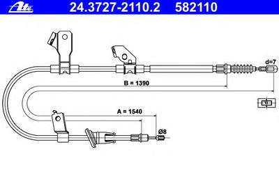 Трос, стояночная тормозная система ATE 24372721102