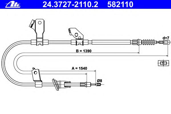Трос, стояночная тормозная система ATE
