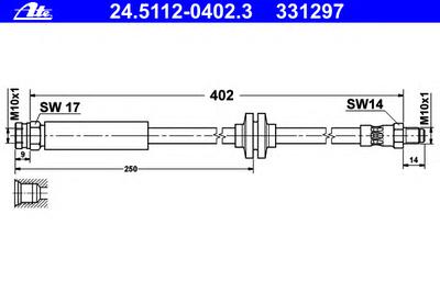Тормозной шланг ATE 24511204023