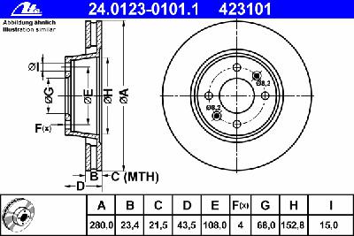 Тормозной диск ATE 24012301011